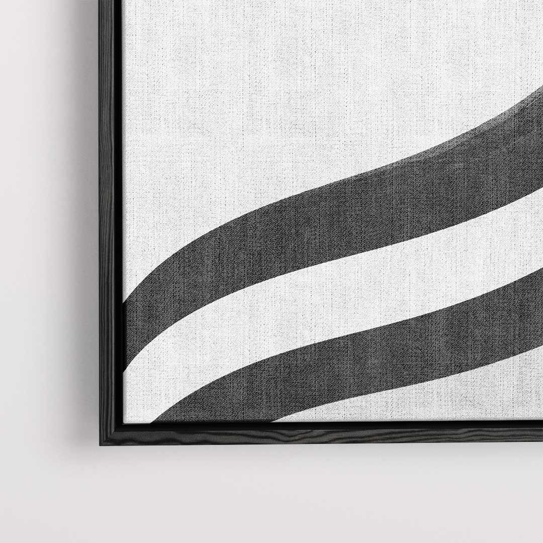 Stijlvolle Golven in Zwart & Wit – dibond kunstwerk als wanddecoratie