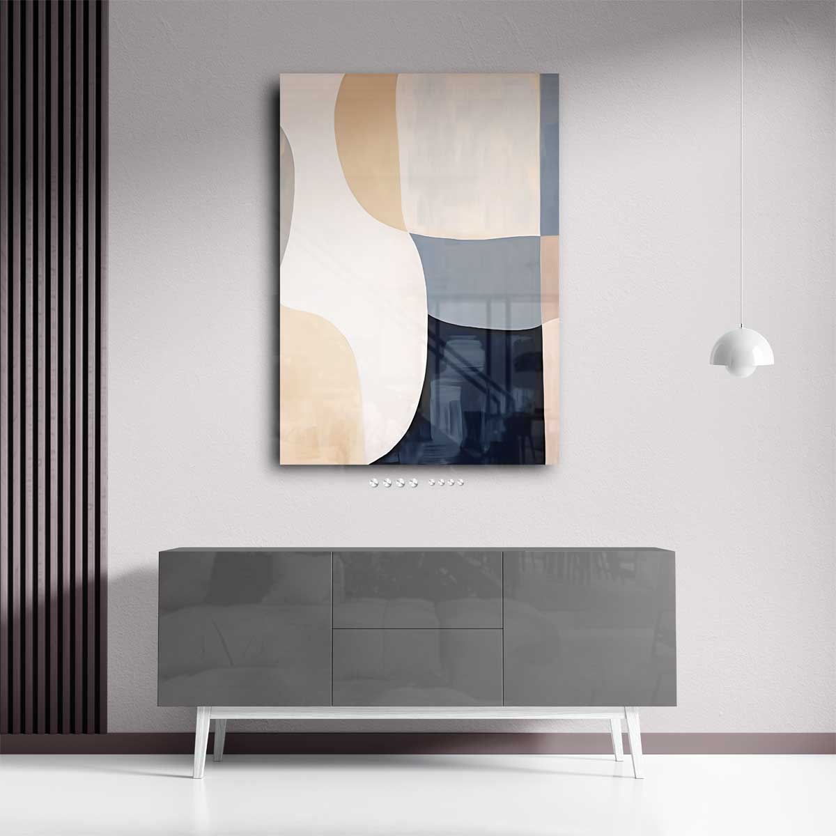 Abstracte Harmonie in Aardetinten – modern portret kunstwerk van WallArtistic