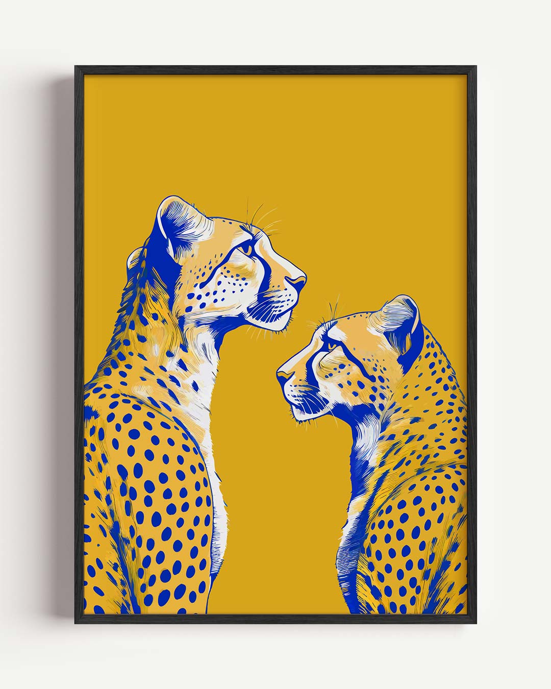 Stijlvolle Gele Luipaard – dieren portret poster als wanddecoratie