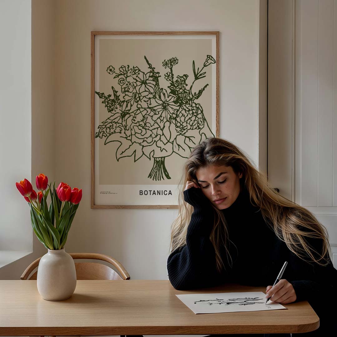 Botanische Kunstposter – bloemen poster in staand formaat