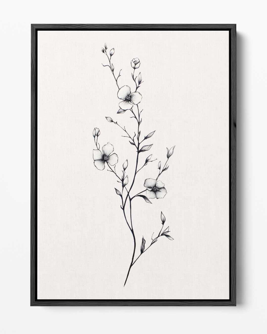 Delicate Bloementak Illustratie – portret kunstwerk als wanddecoratie
