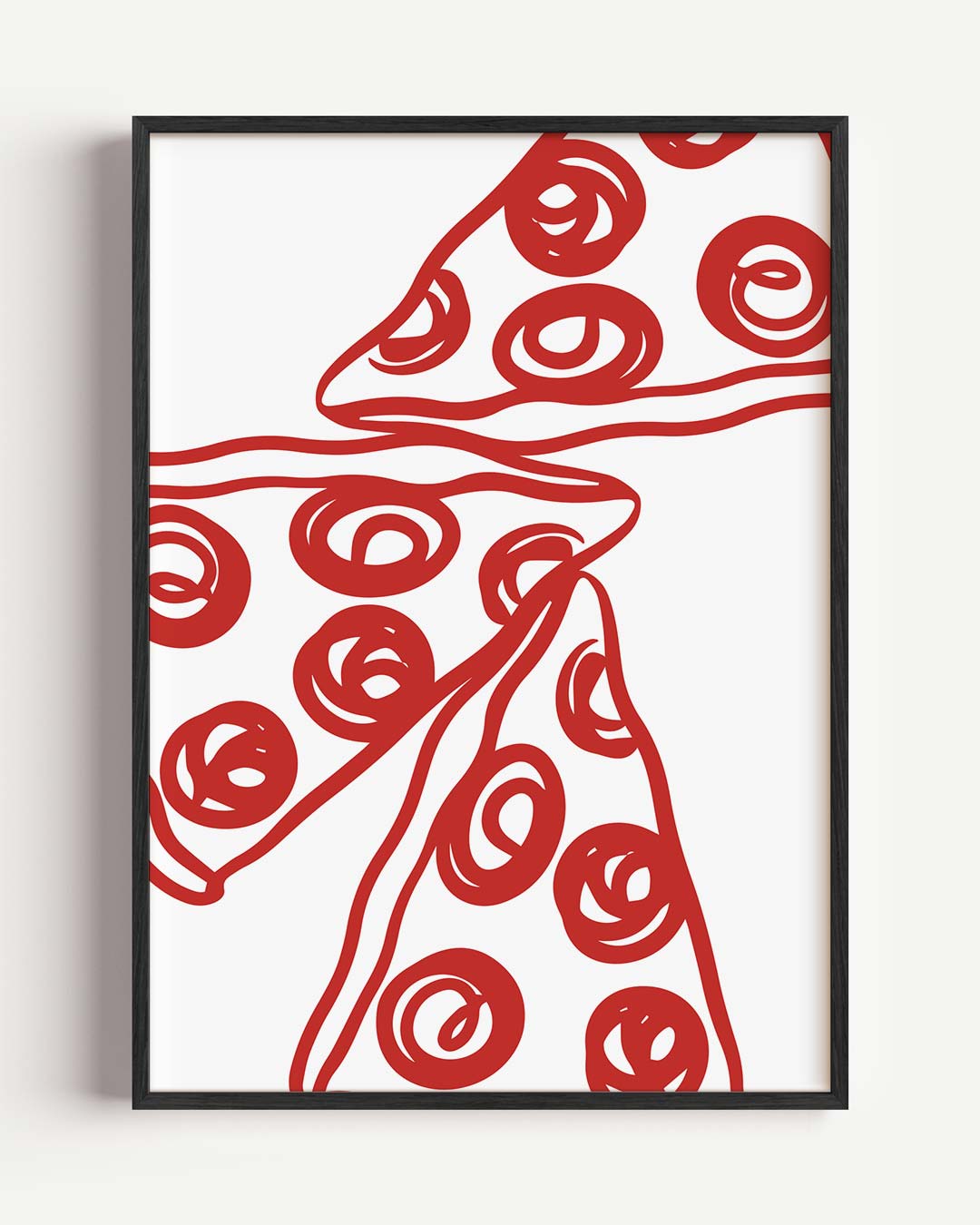 Abstract Red Swirls – keuken portret poster als wanddecoratie