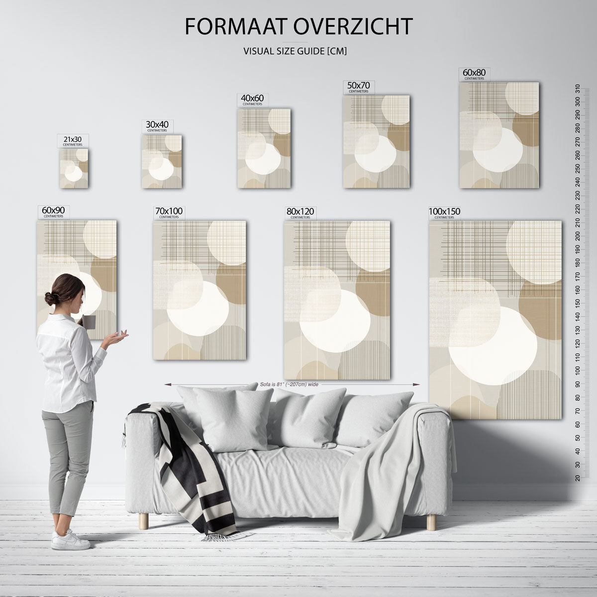 Abstracte vormen – staande muurposter met abstracte vormen