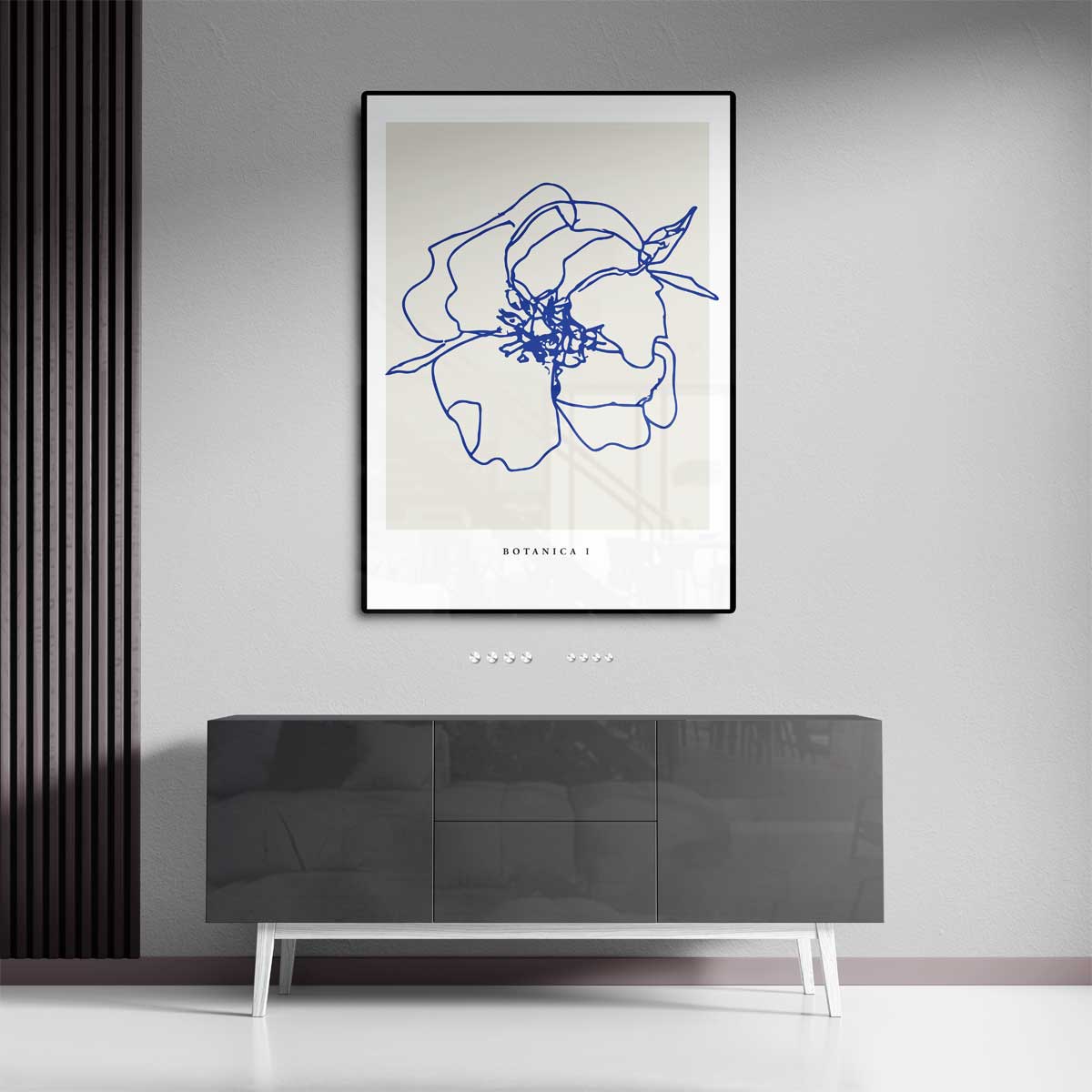 Moderne Botanische Lijntekening – dibond kunstwerk als wanddecoratie