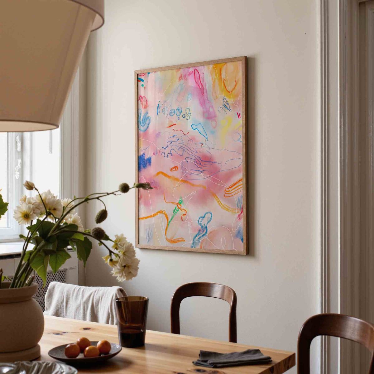 Abstracte vormen en kleuren – kunst en design poster in portret formaat