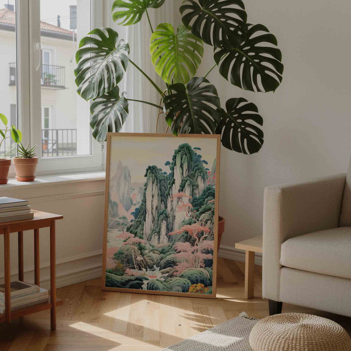 Bergen en bomen – moderne wandkunst als portret poster
