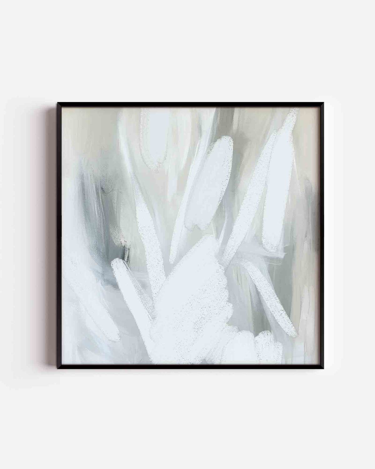 Abstracte penseelstreken – vierkante poster met kleur en vormen als wanddecoratie