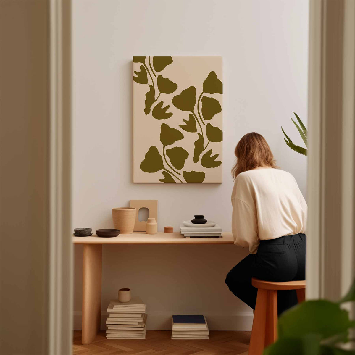 Vrolijk Botanisch Wandkleed – staand kunstwerk voor modern interieur