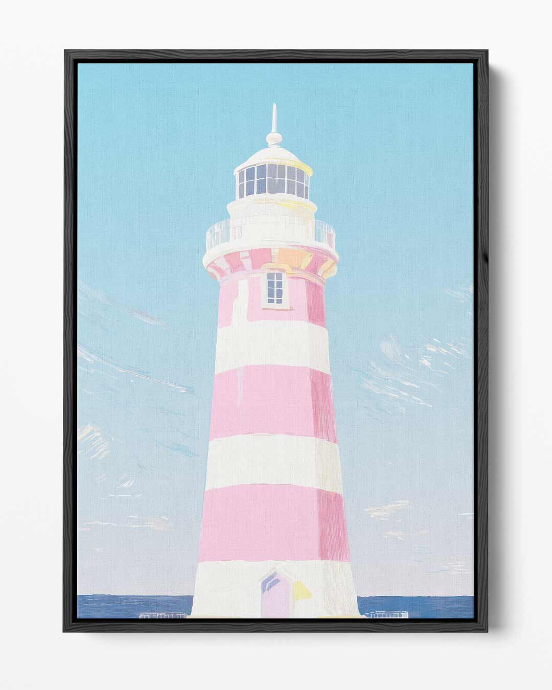 Zomerse Vuurtoren aan de Kust – portret kunstwerk als wanddecoratie