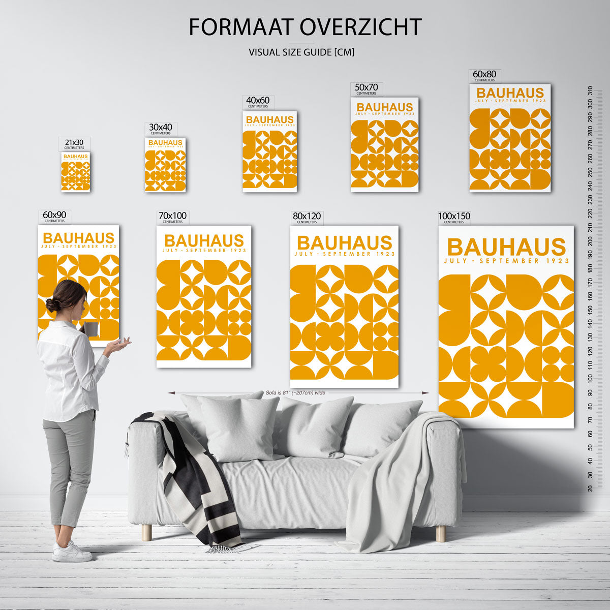 Vormritme en kleur – Bauhaus poster als moderne geometrische wanddecoratie