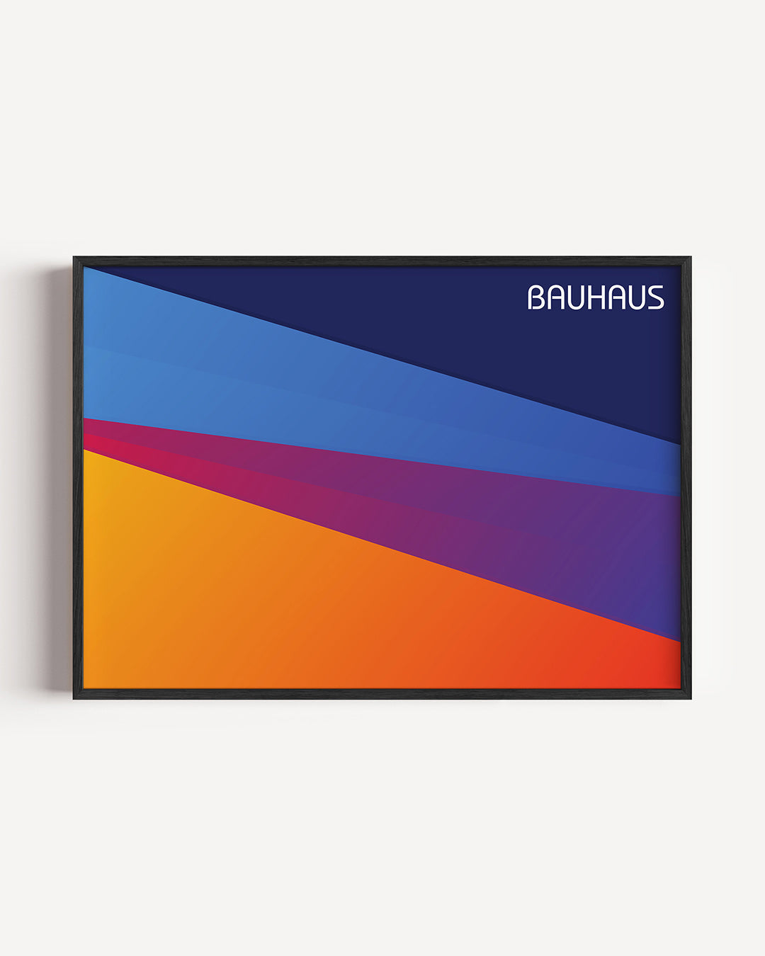 Vorm en kleurvlakken – liggende Bauhaus poster als wanddecoratie