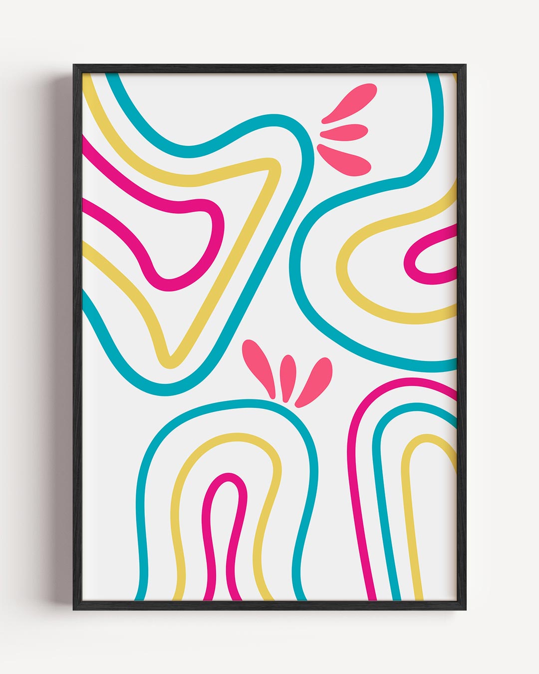 Vrolijke Golven – kleurrijke abstracte portret poster als wanddecoratie