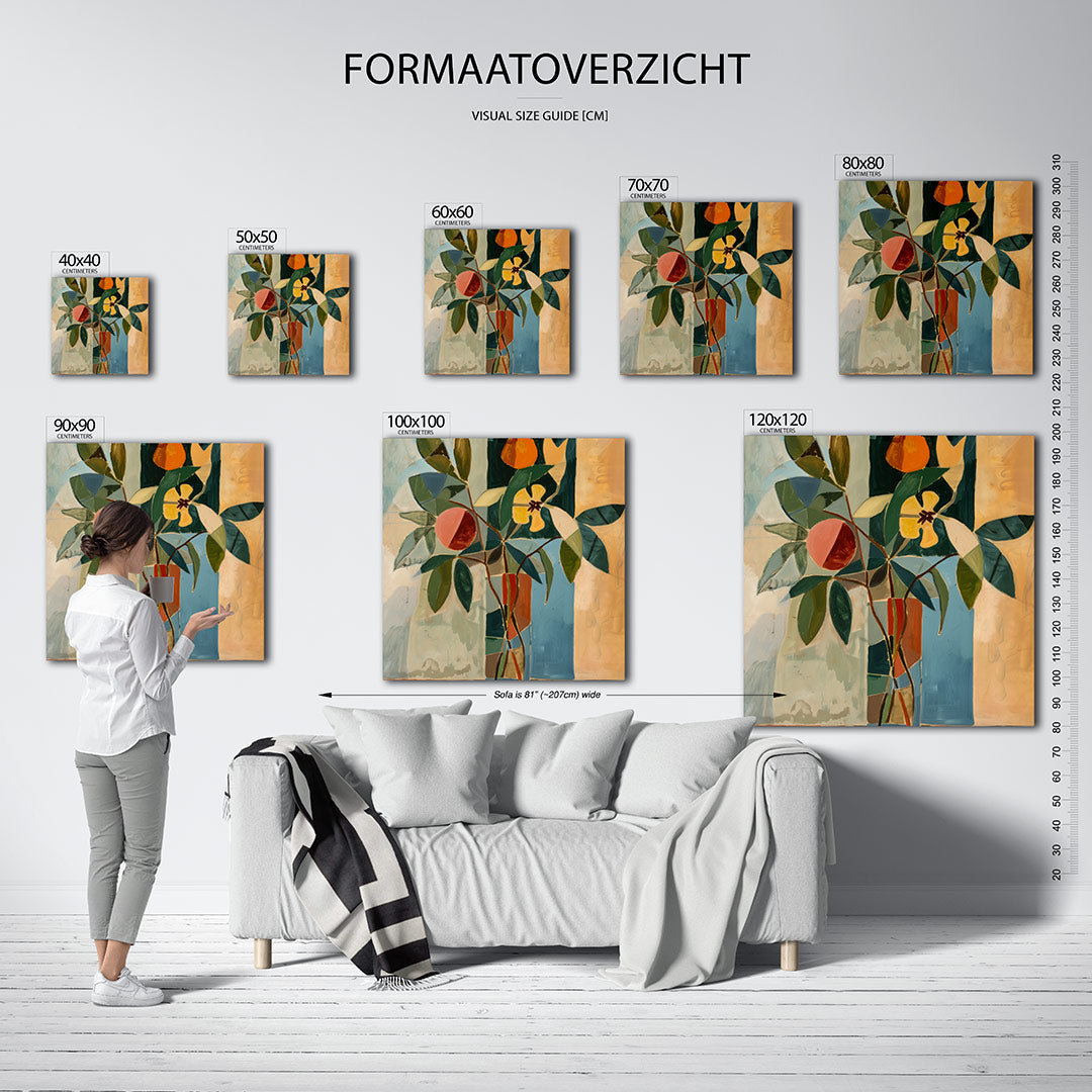 Geometrische bloemvormen kunstwerk – materiaalweergave – dit werk toont een compositie van geometrische vormen en