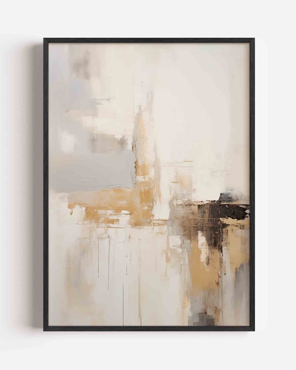 Abstracte beige en grijze – botanische portret poster als wanddecoratie