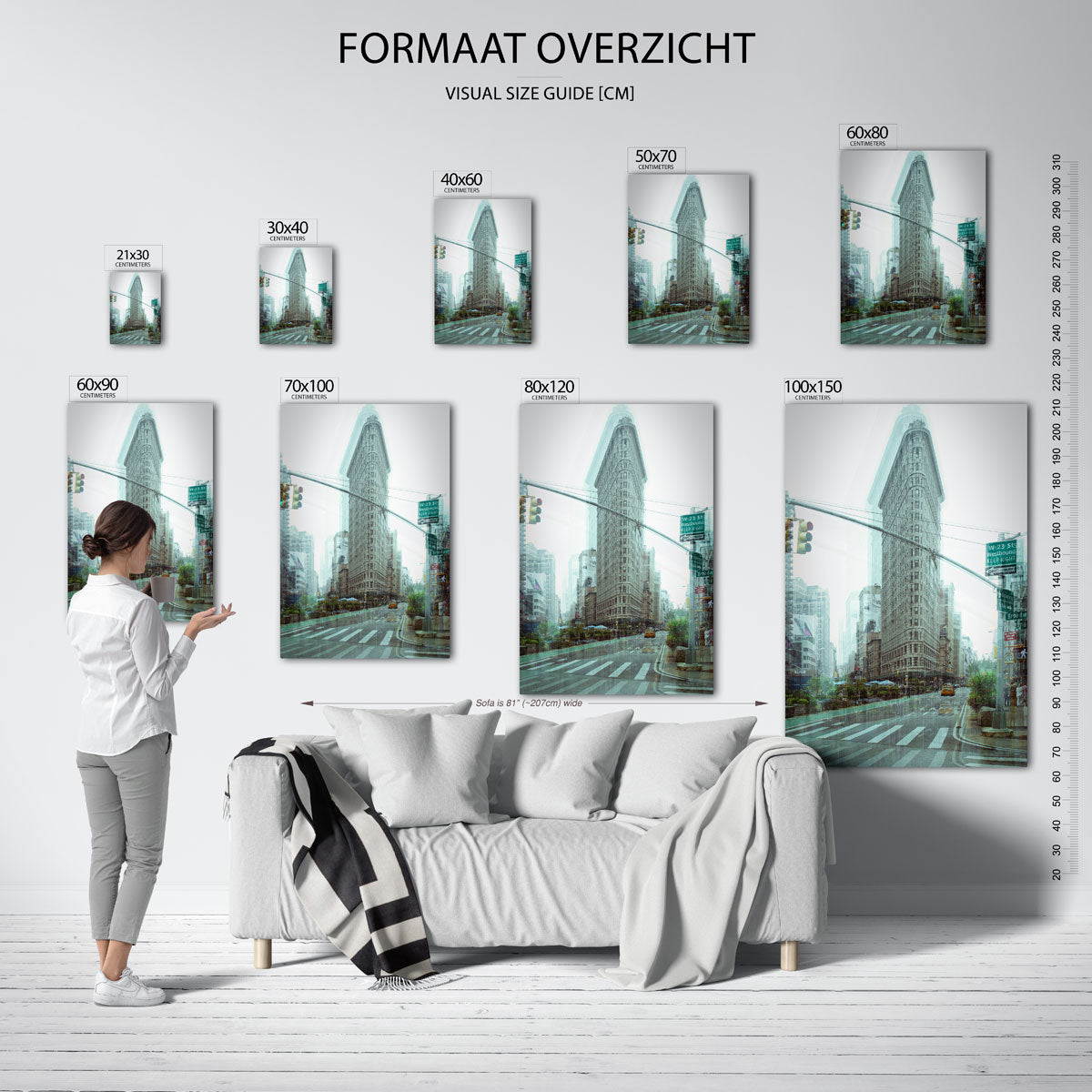 Stedelijke vervaging poster – sfeerbeeld – deze poster toont een gebouw in een drukke stadsscène met een vervagend effect. De