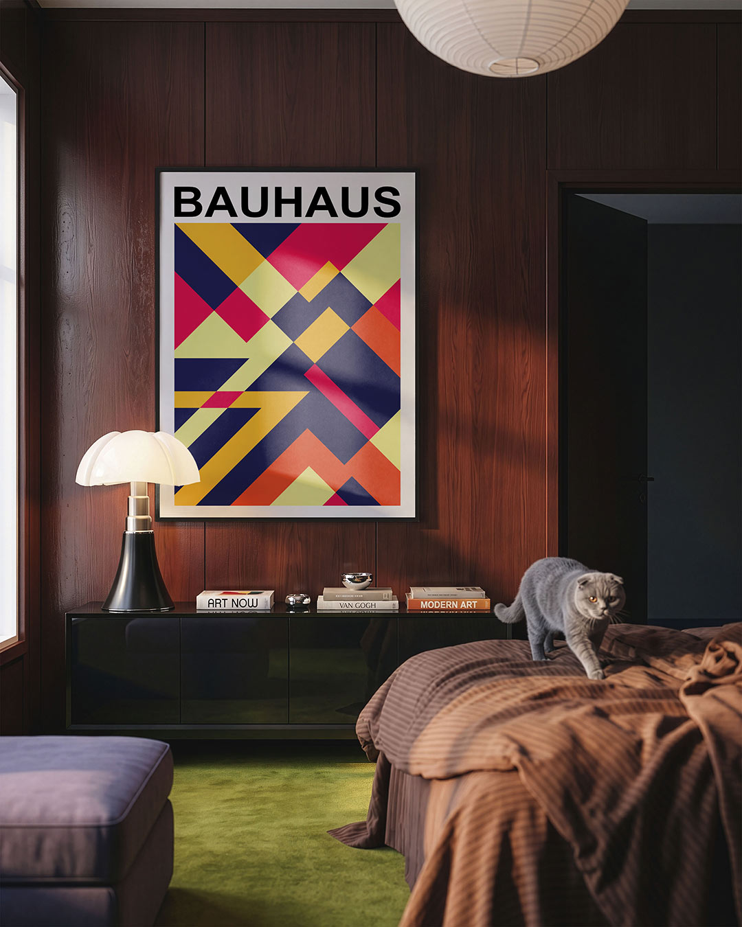 Vorm en kleurvlakken – geometrische Bauhaus poster in staand formaat