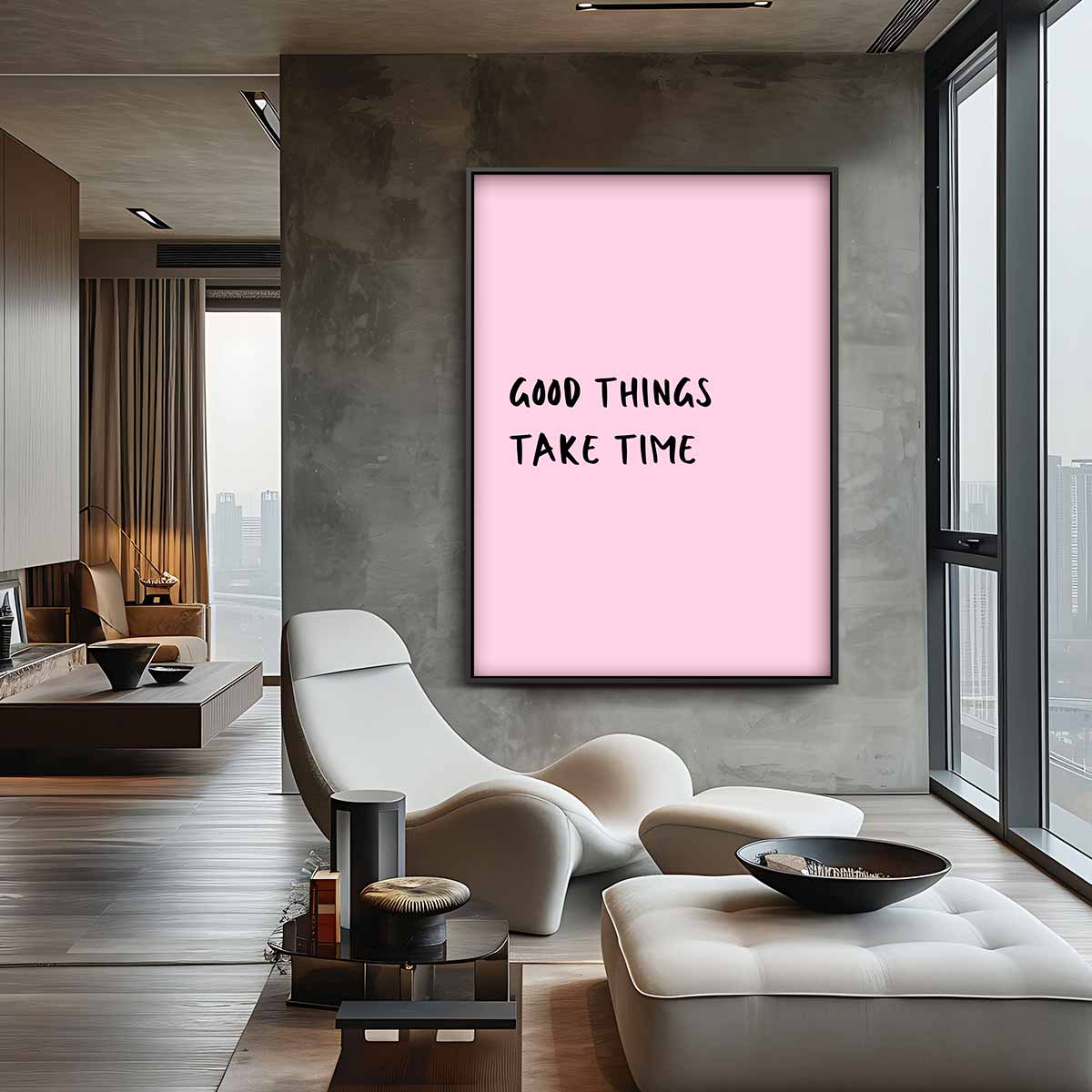 Geduld is een Schone Zaak – staande wandkunst voor woonkamer of interieur