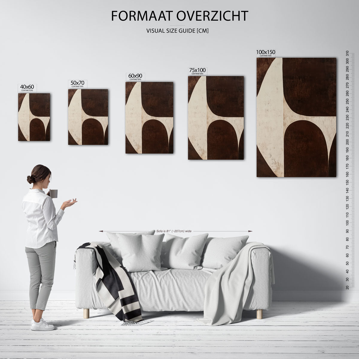 Organische vormen compositie – staand wanddecoratie kunstwerk