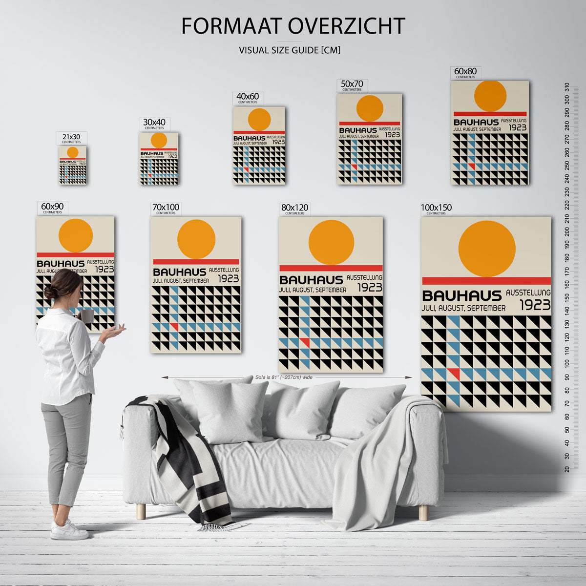 Vorm en kleur – geometrische poster in Bauhaus-stijl van WallArtistic