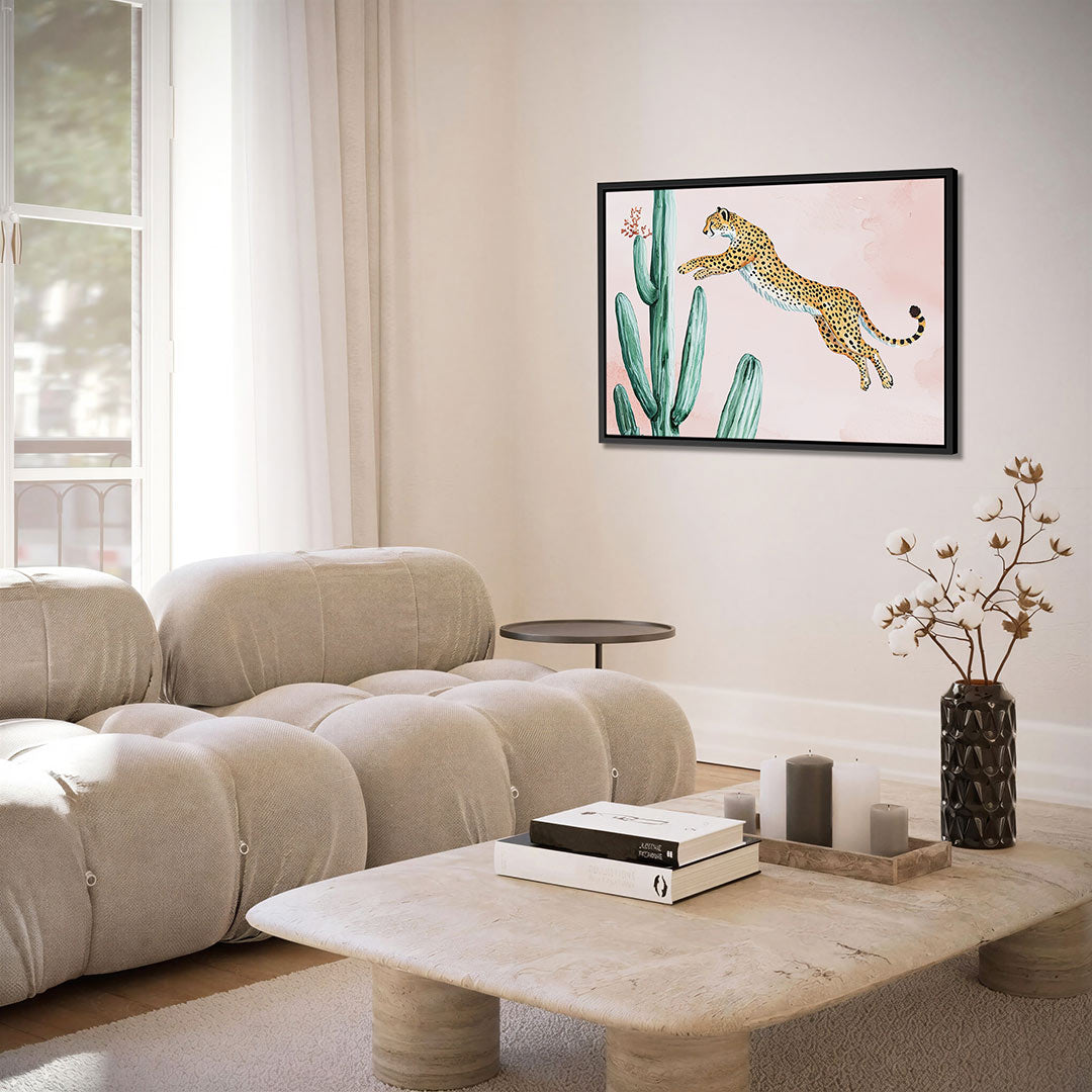 Springende luipaard – Dieren kunstwerk – alternatieve weergave van het kunstwerk