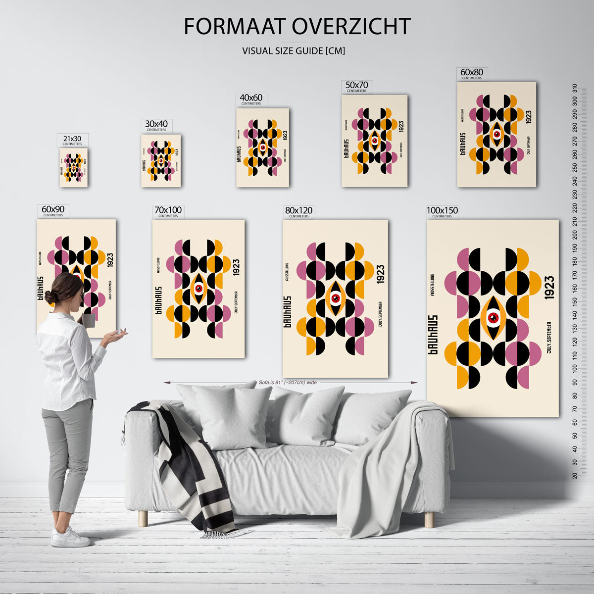 Vormen en vlakken – geometrische poster in Bauhaus-stijl van WallArtistic
