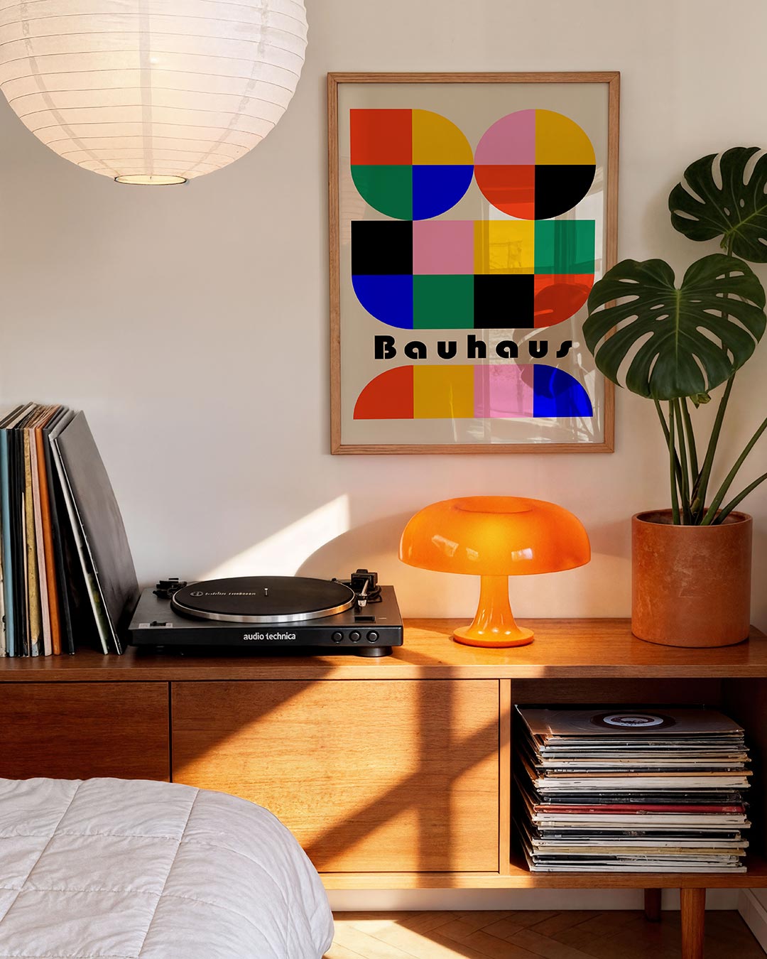 Kleurrijke vormritme – moderne Bauhaus wandkunst als poster