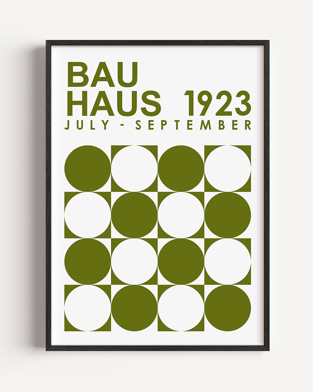 Cirkelpatroon en tekst – staande Bauhaus poster als wanddecoratie