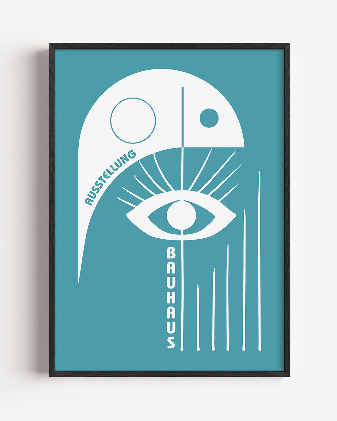 Oog en lijnen – staande Bauhaus poster als wanddecoratie
