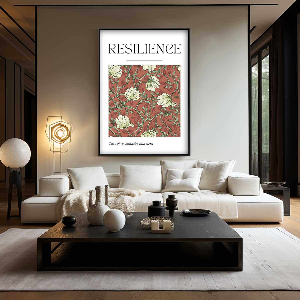 Resilience Bloemenkunst – dibond wanddecoratie in staand formaat