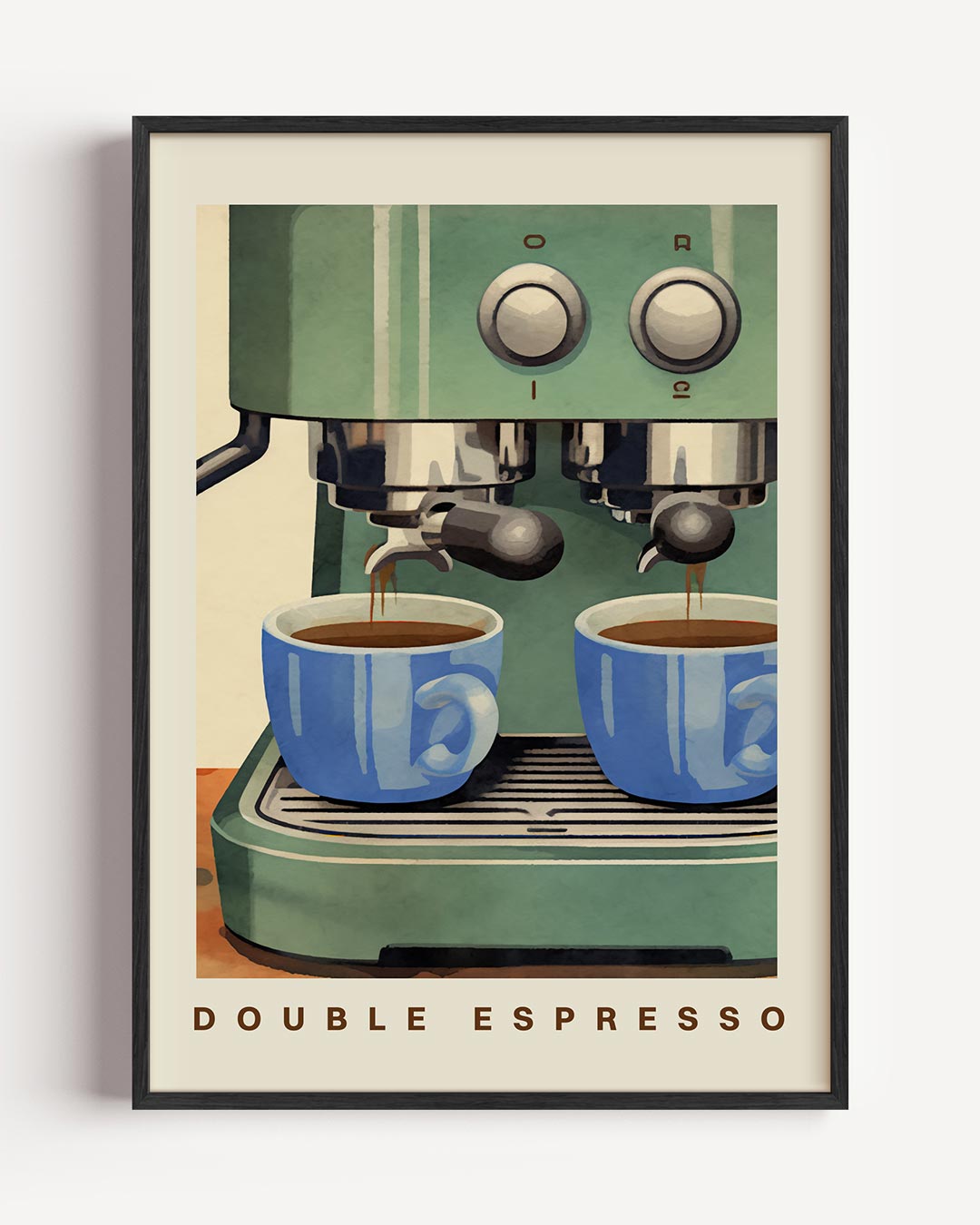 Vintage Espresso Machine – keuken portret poster als wanddecoratie