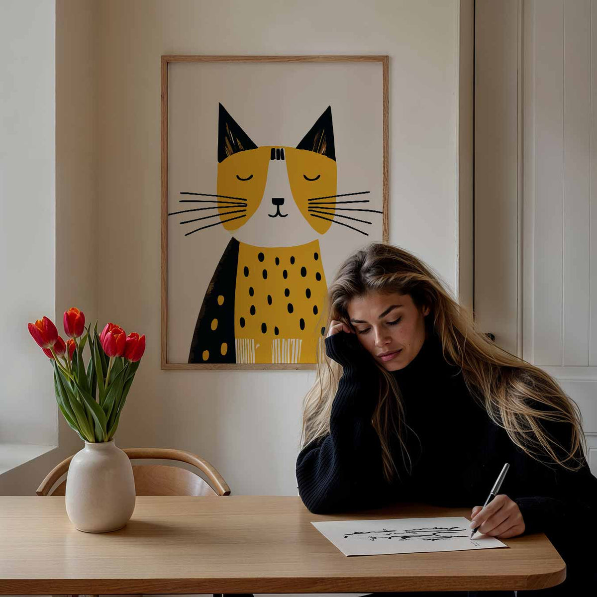 Liefdevolle Kattenposter – staande muurposter voor de kinderkamer