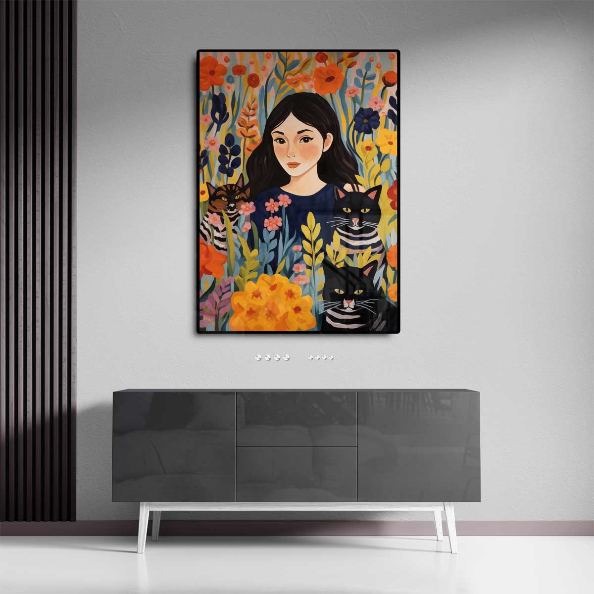 Vrolijke Tuinmomenten – dibond wanddecoratie in staand formaat