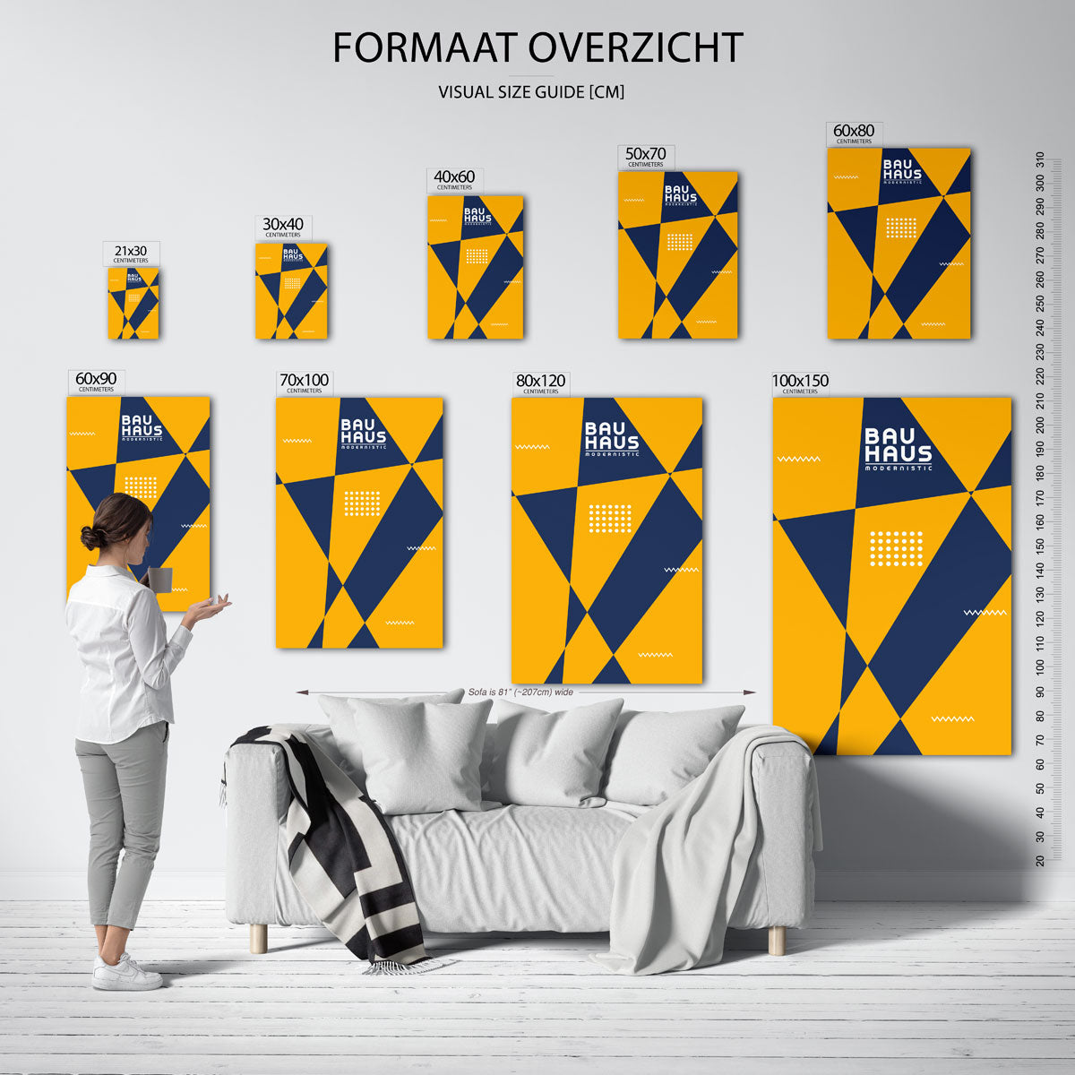 Vormen en vlakken – geometrische poster in Bauhaus-stijl van WallArtistic