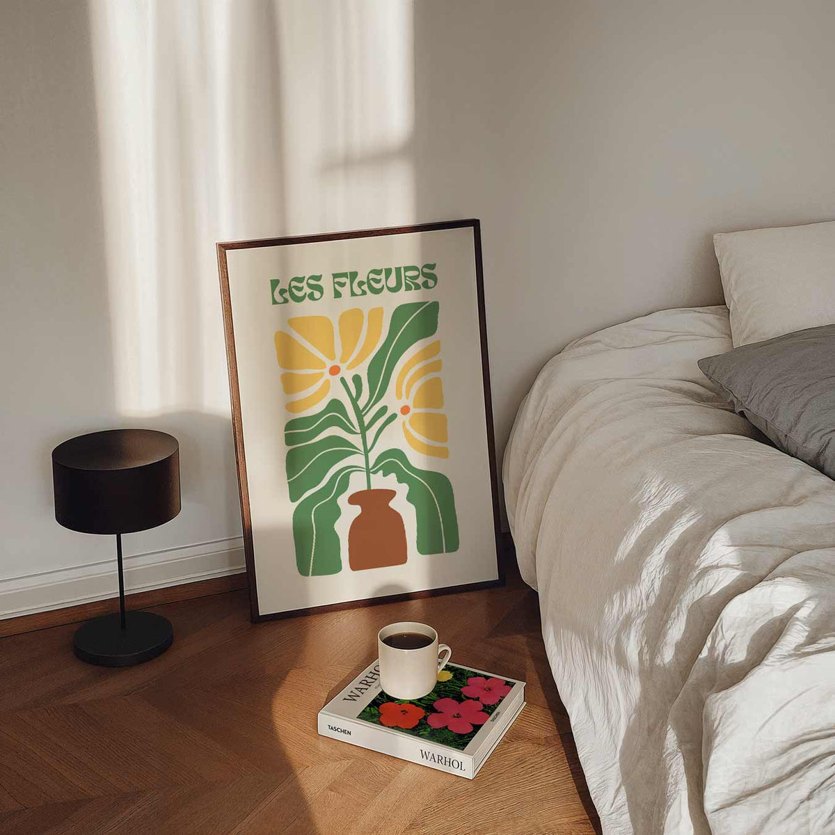 Bloemrijke Vaas – staande bloemen wanddecoratie van WallArtistic