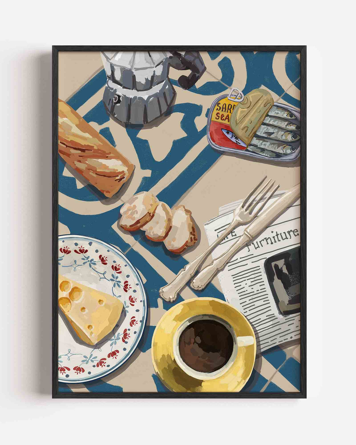 Ontbijt tafel – keuken portret poster als wanddecoratie