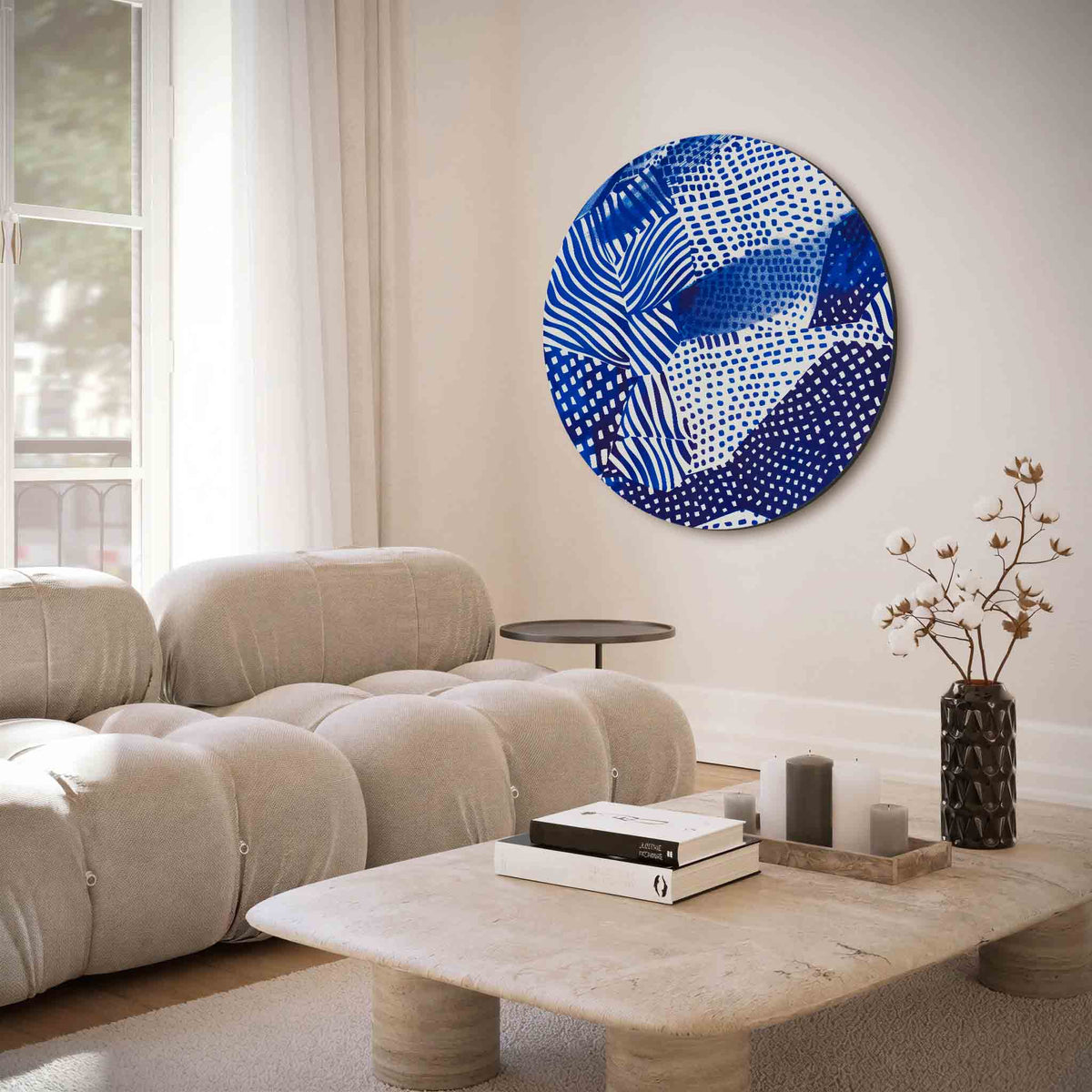 Grafische patronen – muurcirkel met abstracte texturen voor aan de muur