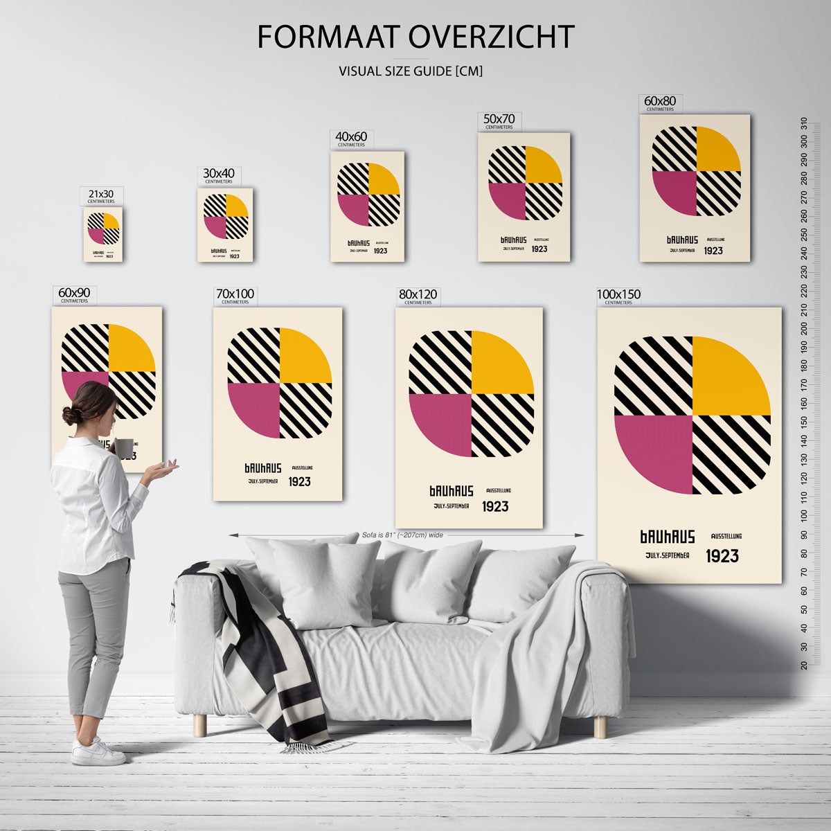 Vorm en kleur – geometrische poster in Bauhaus-stijl van WallArtistic