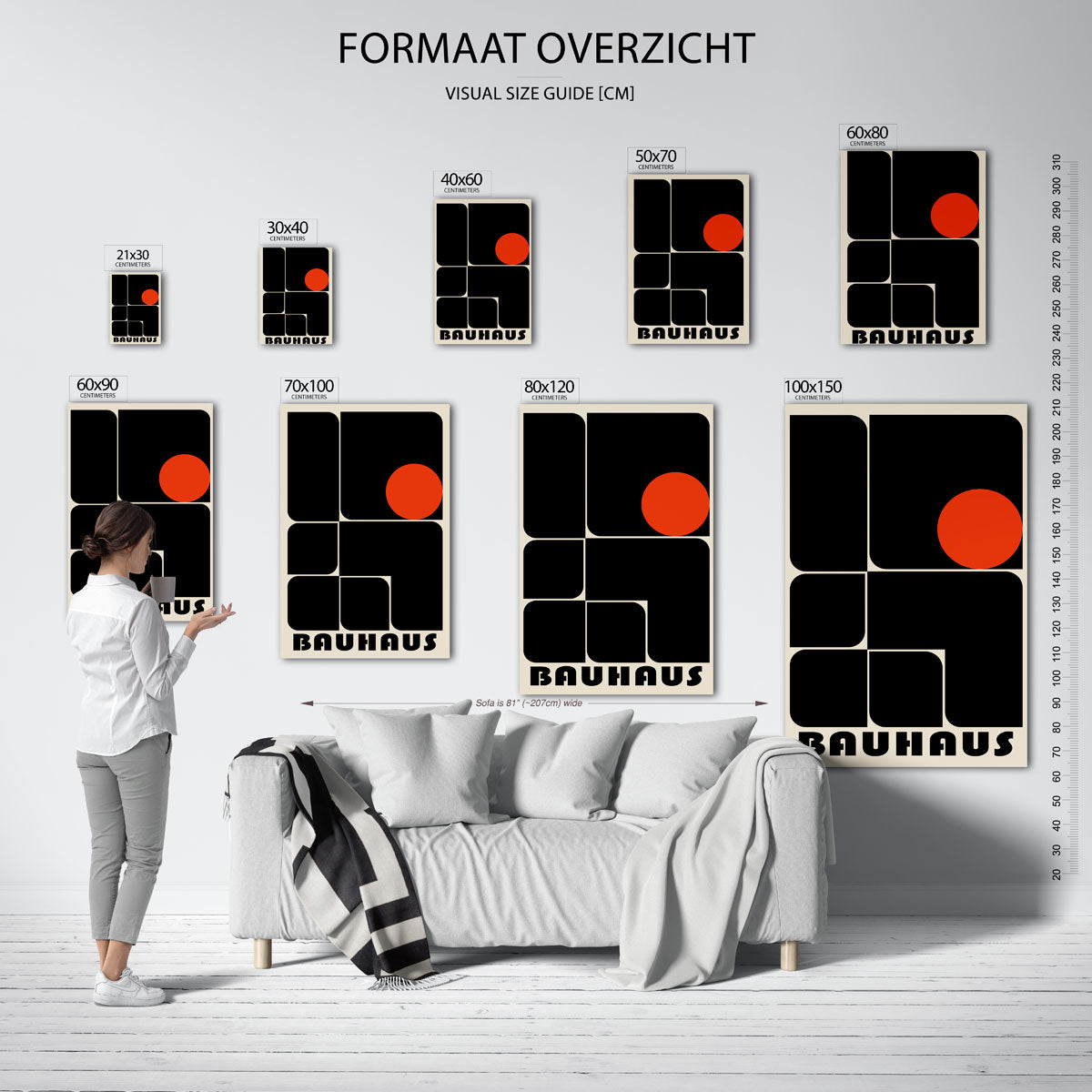 Vorm en balans – geometrische poster in Bauhaus-stijl van WallArtistic