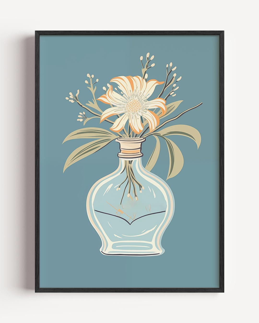 Bloemen in Vaas – abstracte portret poster als wanddecoratie