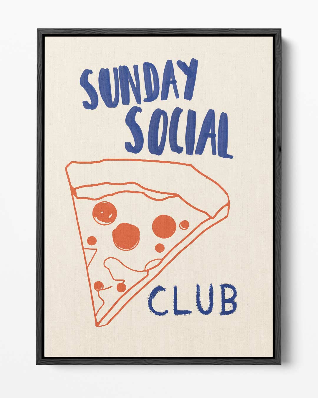 Pizza Party Illustratie – portret kunstwerk als wanddecoratie