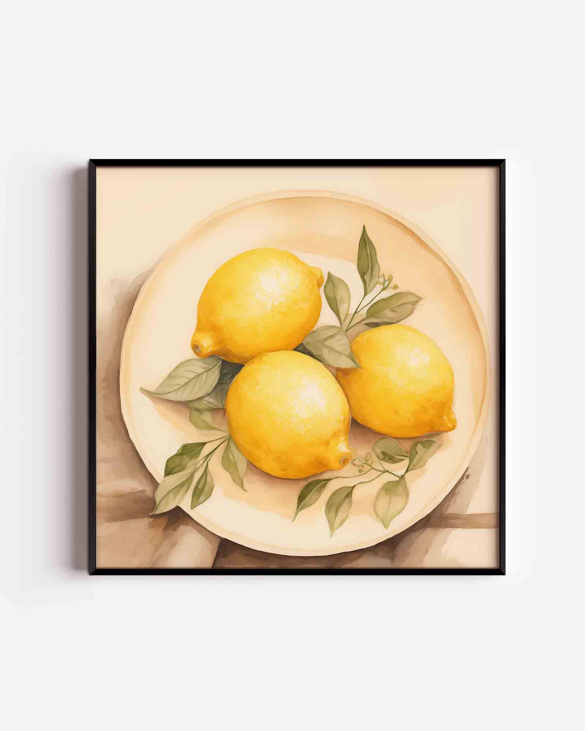 Citroenen op schaal – keuken vierkante poster als wanddecoratie
