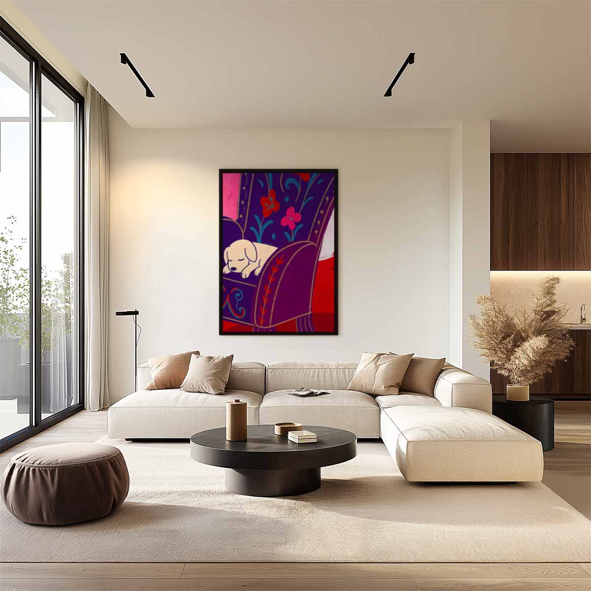 Snoezige Hondendroom – staand kunstwerk voor modern interieur