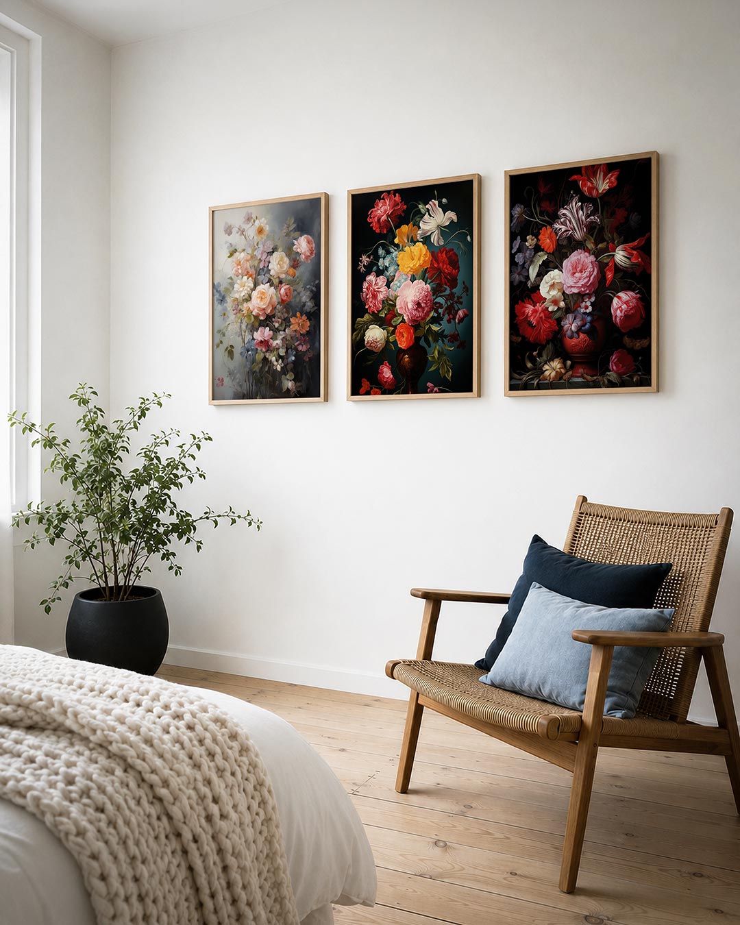 Bloemenpracht posterset – derde productweergave – deze driedelige postercombinatie toont een weelderige