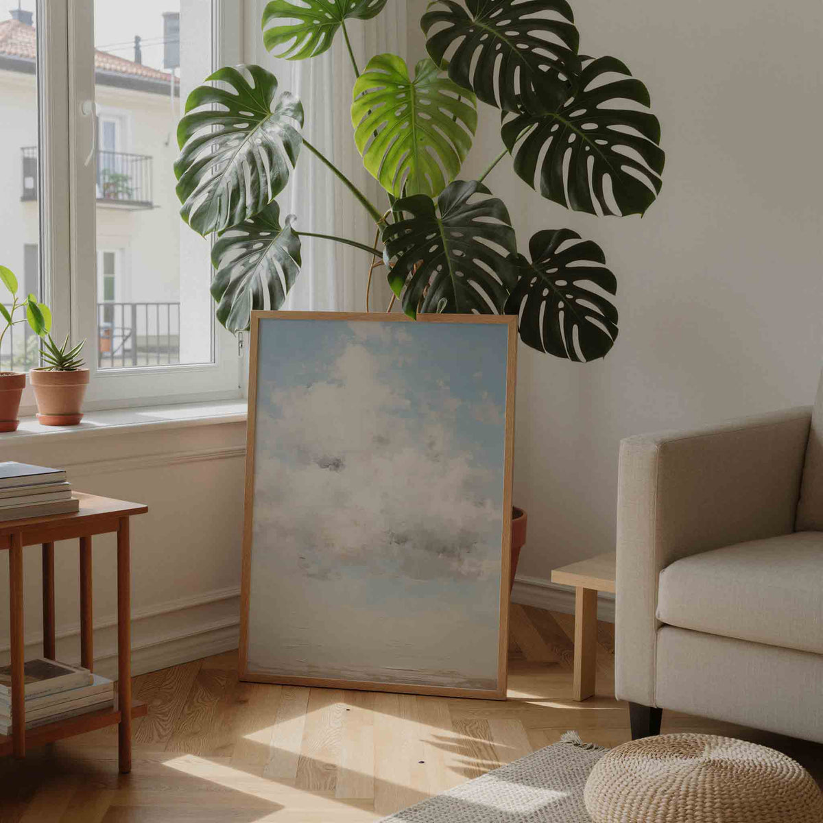 Wolk en lucht – staande botanische wanddecoratie van WallArtistic