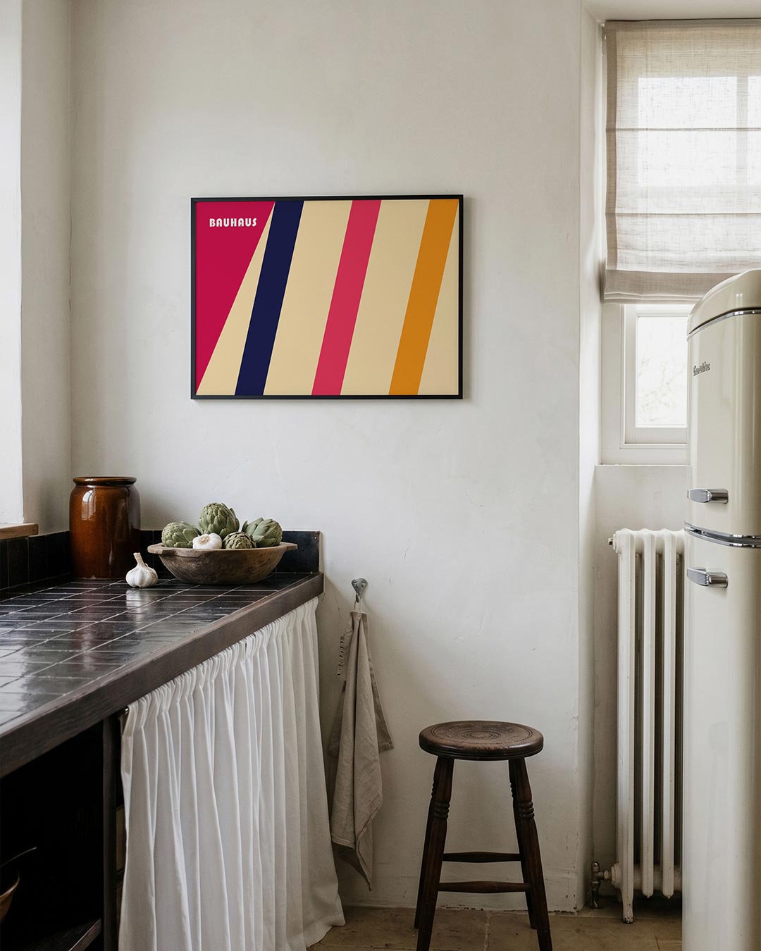 Schuine kleurvlakken – geometrische poster in Bauhaus-stijl van WallArtistic