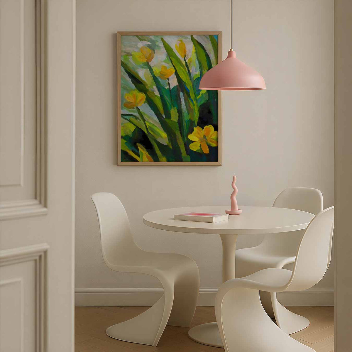 Bloeiende Lente Tulpenschilderij – bloemen poster in staand formaat