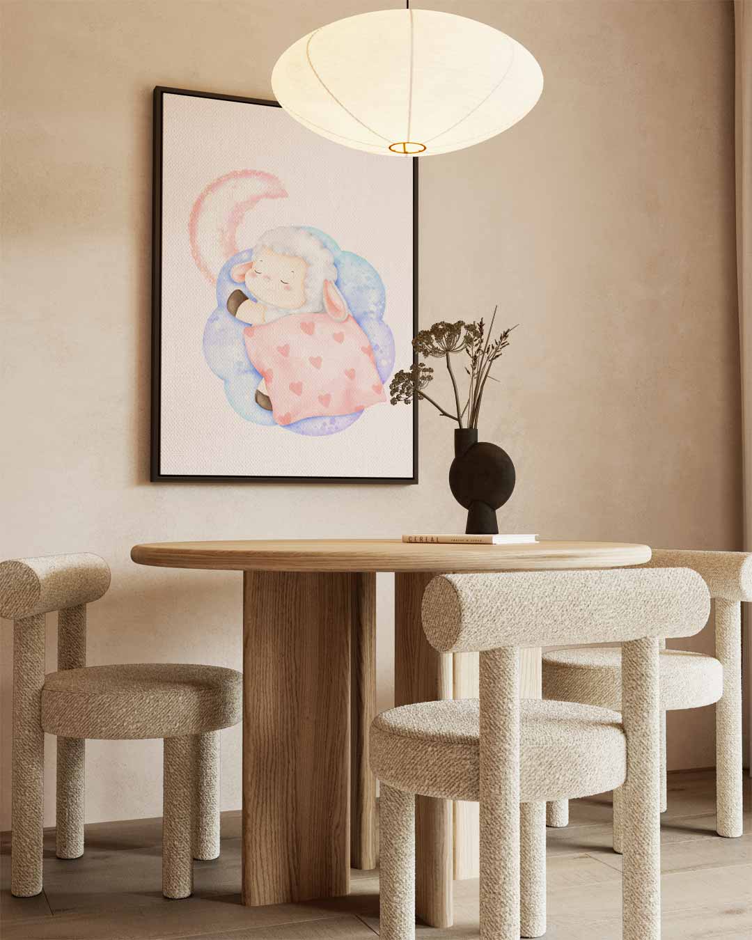 Slaapzacht Lammetje Muurkunst – staand kunstwerk voor modern interieur