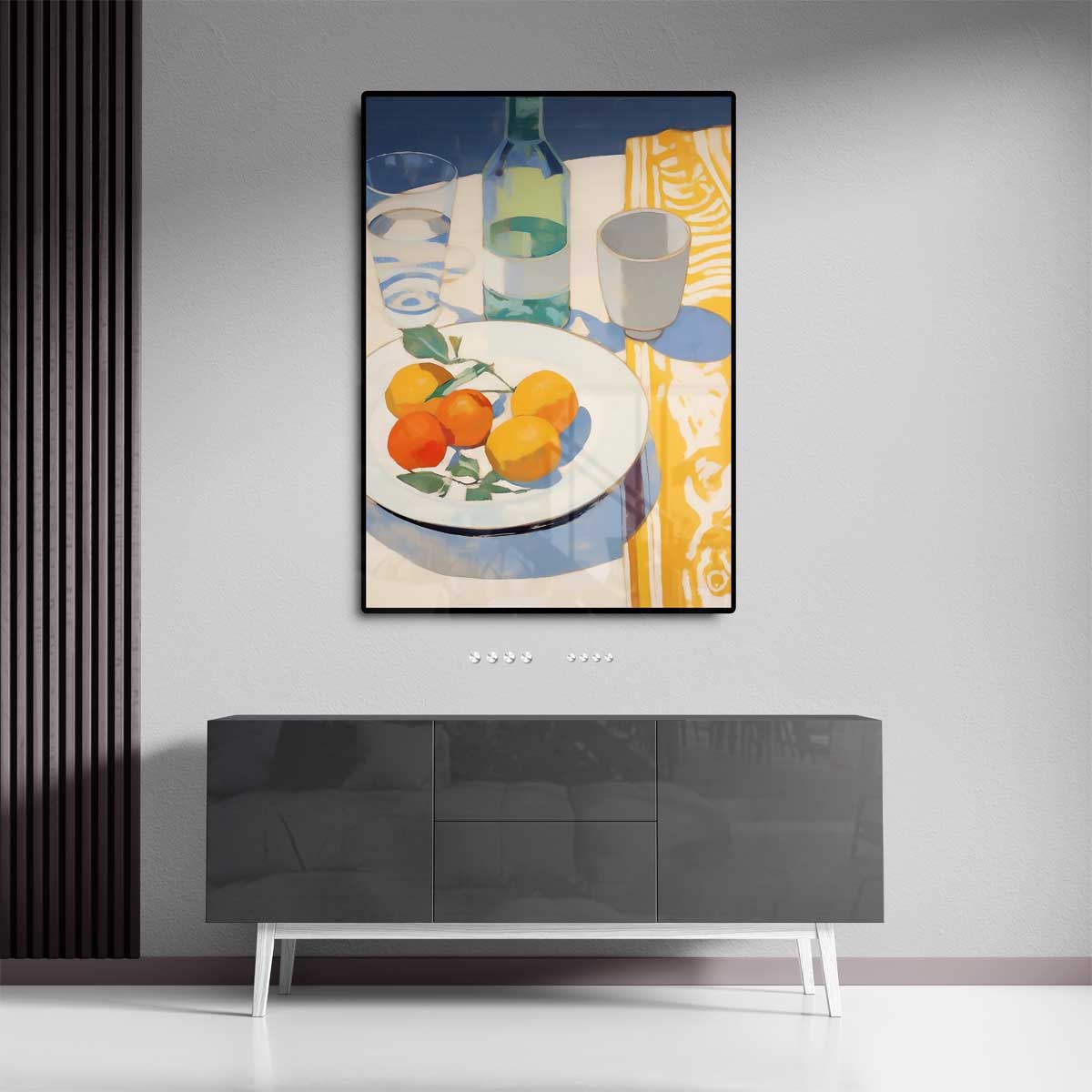 Mediterraanse Stilleven in Zonlicht – staande wandkunst voor woonkamer of interieur