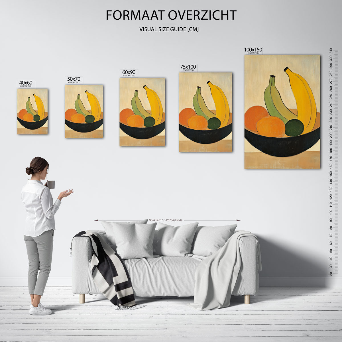 Fruit in schaal – staand wanddecoratie kunstwerk