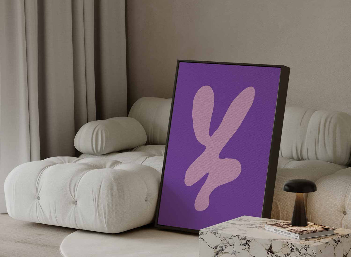 Vrolijke Vormen in Paars en Roze – canvas kunstwerk als wanddecoratie